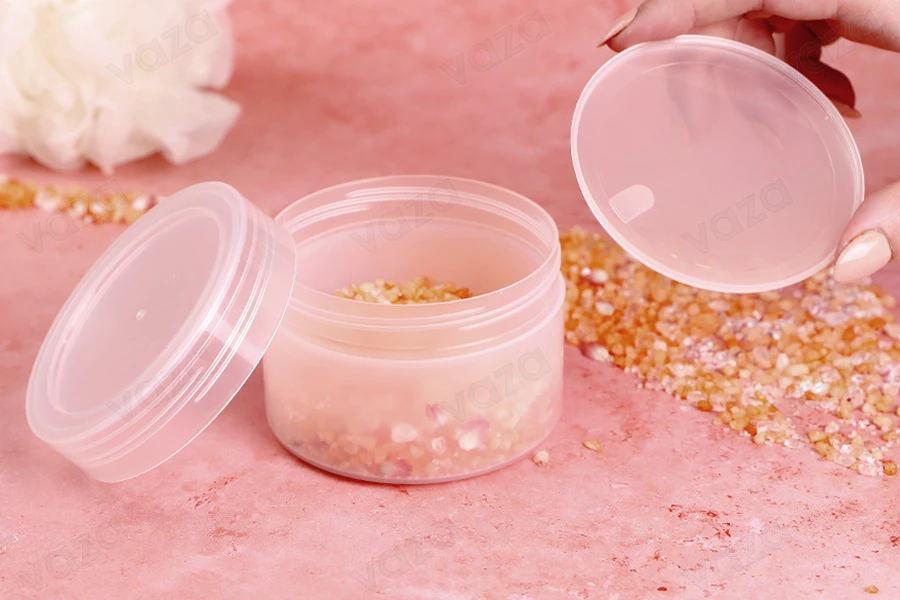 Pot translucide en plastique de 210ml avec couvercle-εικόνα_σύνθεση