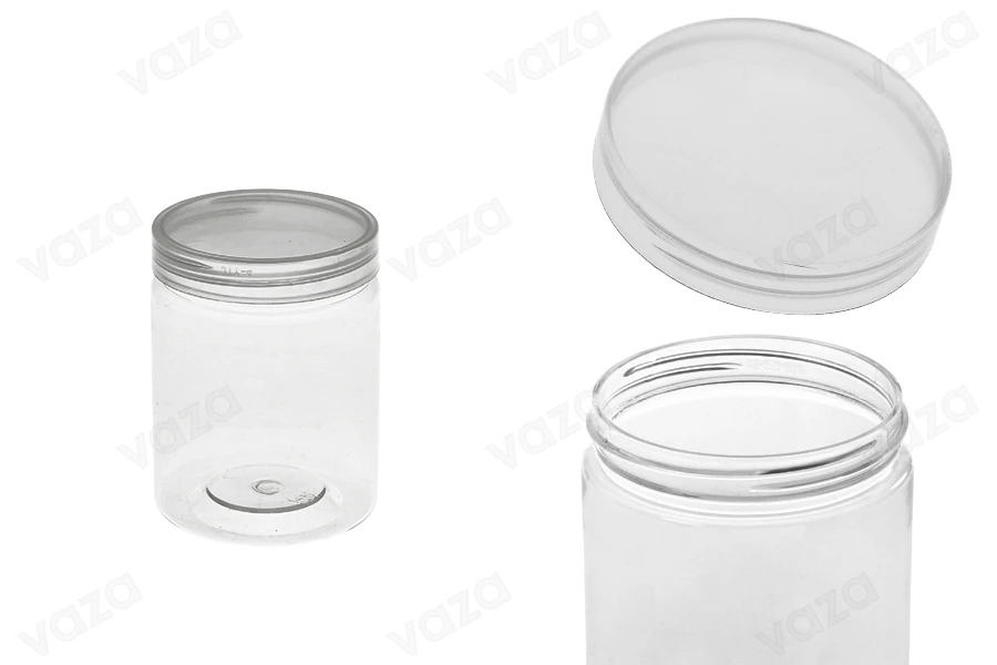 Transparente Pet Dose 200ml 65x85 mm mit Deckel - 12 Stücke Transparente Pet Dose 200ml 65x85 mm mit Deckel - 12 Stücke-produktbild