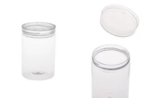 Transparent 250ml PET jar with cap in size 65x100 mm -available in a package with 12 pcs-1
