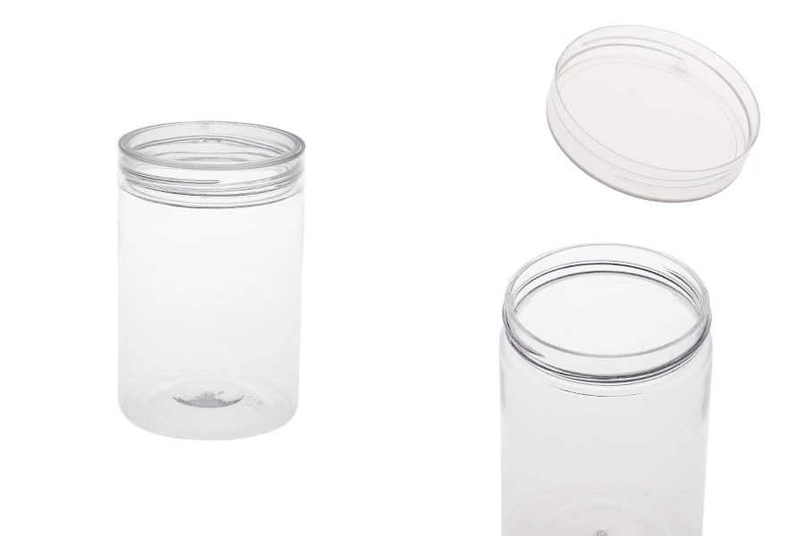 Βαζάκι 250 ml πλαστικό (PET) 65x100 mm διάφανο με καπάκι - 12 τμχ