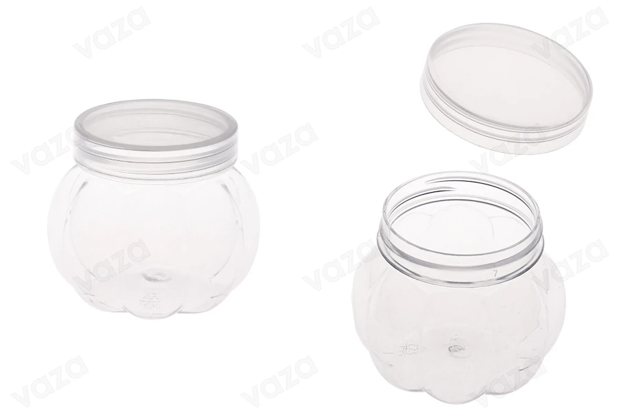 Βαζάκι 150 ml πλαστικό (PET) 55x60 mm διάφανο με καπάκι - 12 τμχ-εικόνα_προϊοντική