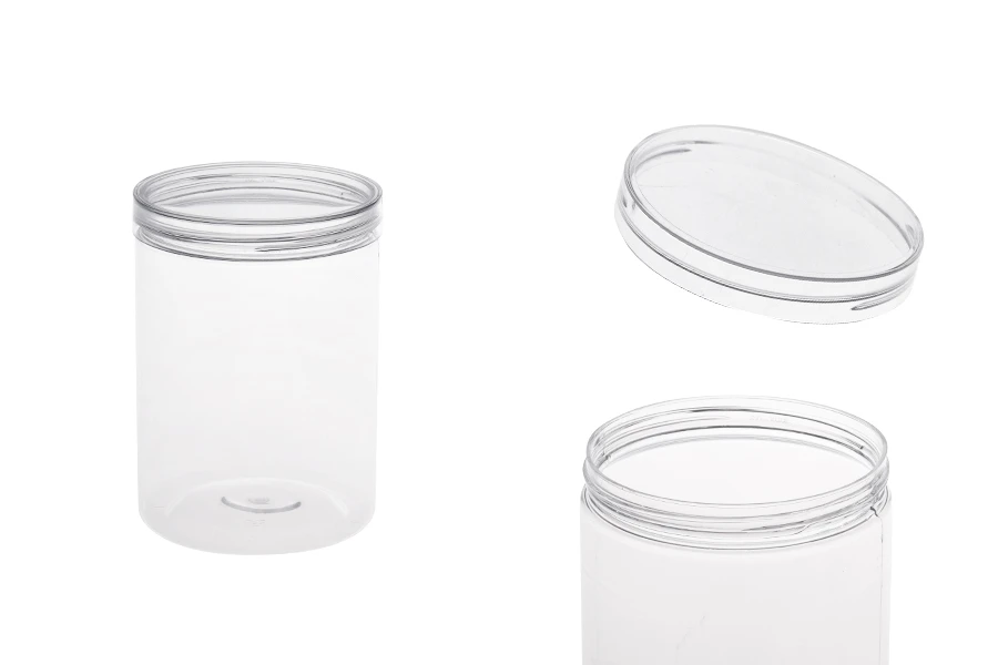 Βαζάκι 500 ml πλαστικό (PET) 85x120 mm διάφανο με καπάκι - 6 τμχ