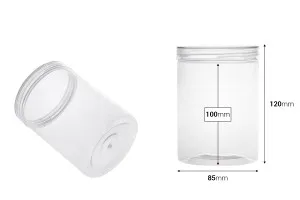 500 ml plastic jar (PET) 85x120 mm transparent with lid - 6 pcs-2