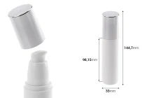 Μπουκάλι airless λευκό 50 ml για κρέμα με ασημί καπάκι Μπουκάλι airless λευκό 50 ml για κρέμα με ασημί καπάκι