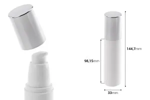 Airless white bottle 50 ml for cream with silver cap-2