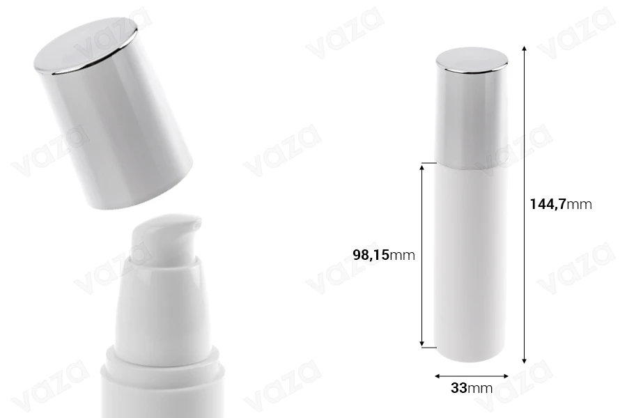 Airless Spender 50ml für Creme mit silber Deckel Airless Spender 50ml für Creme mit silber Deckel-bildabmessungen