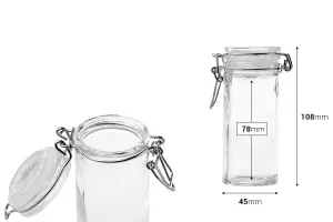 90ml round glass jar with airtight lid (lid with transparent rubber seal and stainless wire)-2