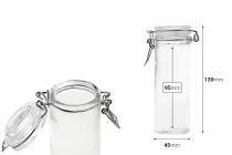120ml round glass jar with airtight lid (lid with transparent rubber seal and stainless wire)