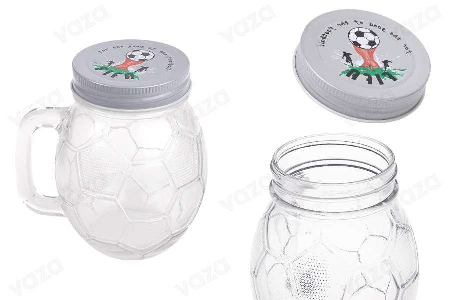 Bocal en verre de 450ml en forme de boule 126 x 94 mm avec couvercle argenté Bocal en verre de 450ml en forme de boule 126 x 94 mm avec couvercle argenté-photo_produit