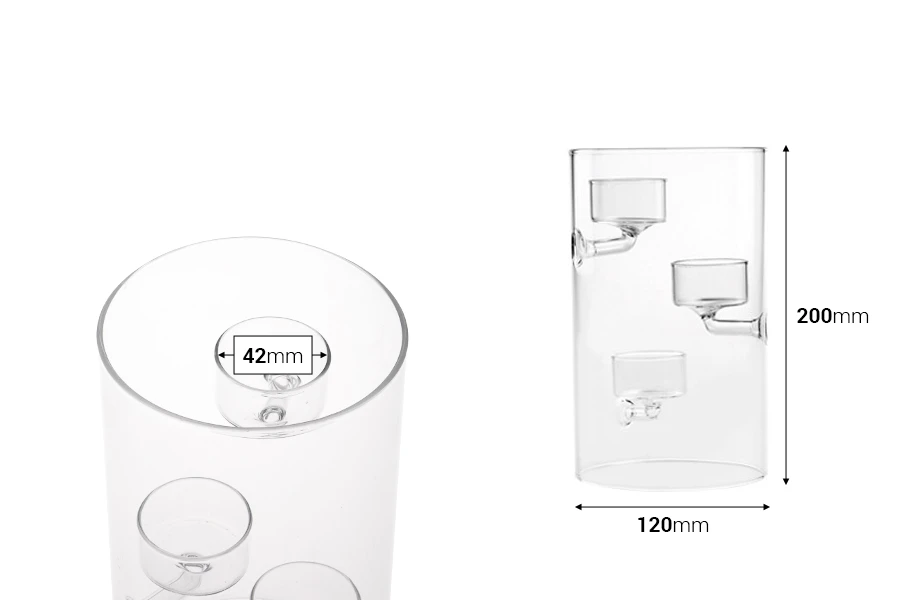 Διακοσμητικό από φυσητό γυαλί 20x12 cm με τρεις θήκες για ρεσώ Διακοσμητικό από φυσητό γυαλί 20x12 cm με τρεις θήκες για ρεσώ