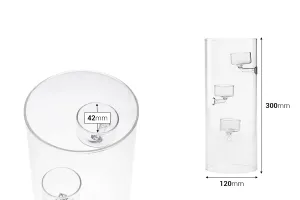Récipient en verre soufflé décoratif 30 x 12 cm avec trois compartiments pour bougies-2