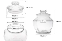 Glas 1800 ml  180x194 mm mit Deckel und luftdichtem Verschluss