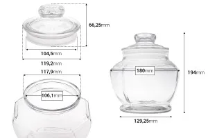 1800 ml glass jar with rubber glass stopper in size 180x194mm-2