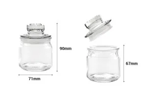 Barattolo in vetro da 150 ml con tappo e chiusura ermetica 70x100 mm-2