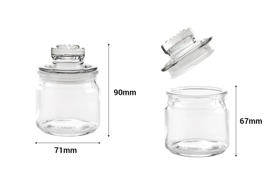 Barattolo in vetro da 150 ml con tappo e chiusura ermetica 70x100 mm Barattolo in vetro da 150 ml con tappo e chiusura ermetica 70x100 mm