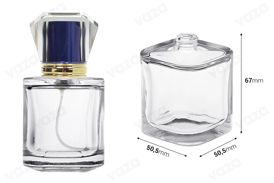 Luxuriöse Glasparfümflasche 50 ml mit Hals 15/400-bildabmessungen