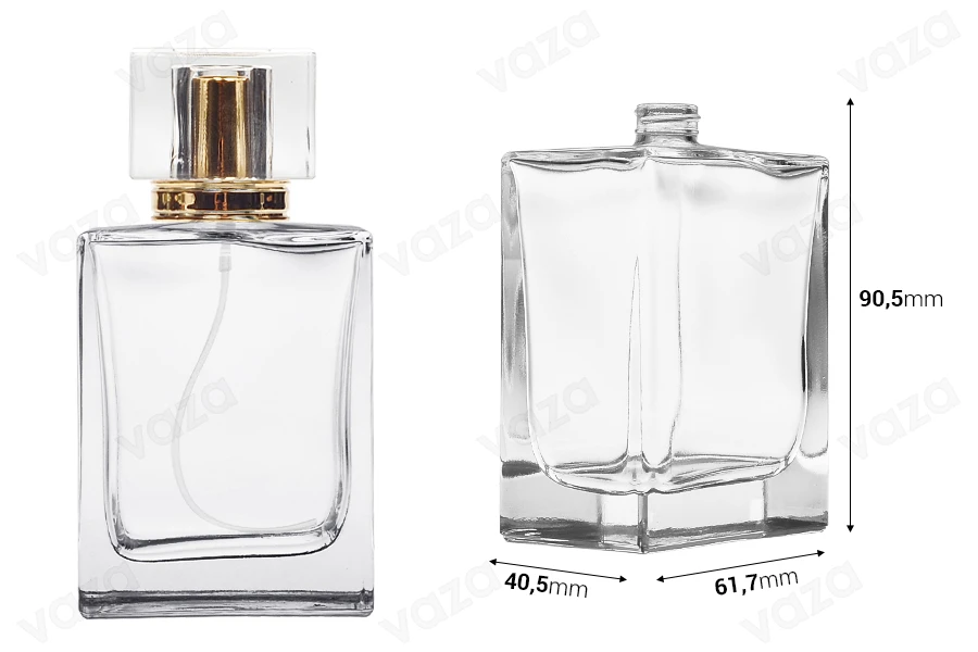 100ml Luxus-Parfümflasche aus Glas (PP 15) in rechteckiger Form-bildabmessungen