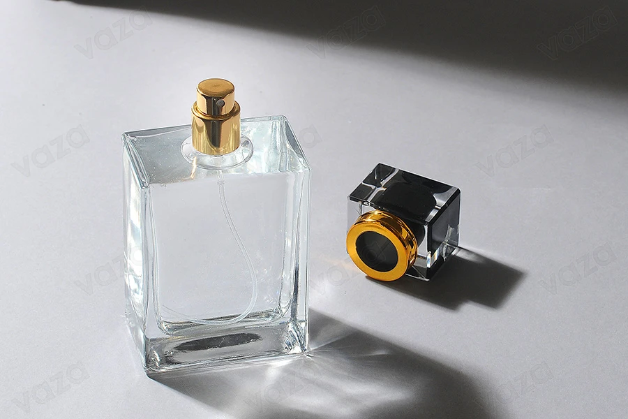 100ml Luxus-Parfümflasche aus Glas (PP 15) in rechteckiger Form-bildgruppe