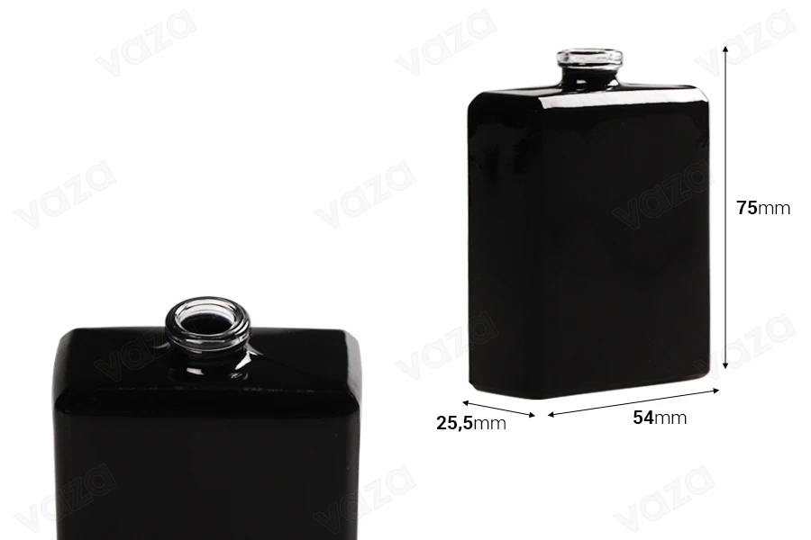 Μπουκάλι αρωμάτων 50 ml μαύρο με κλείσιμο ασφαλείας "Crimp" 15 mm-εικόνα_διαστάσεις