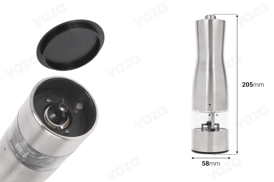Mulino elettrico per spezie 58x205 mm Mulino elettrico per spezie 58x205 mm-dimensioni_immagine