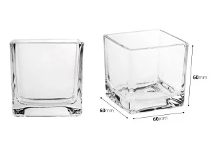 Deko Glas für Kerzen viereckig 60x60 mm-2