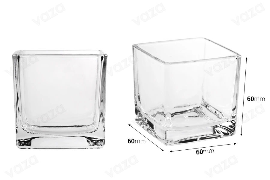 Deko Glas für Kerzen viereckig 60x60 mm-bildabmessungen