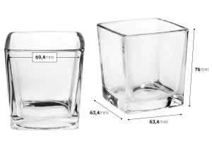 Deko Glas für Kerzen und Öllämpchen viereckig 73x76 mm-2