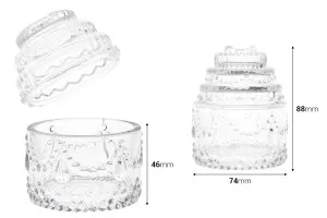 100 ml candy buffet decoration glass jar with lid in size 85x105 mm with embossed design.-2