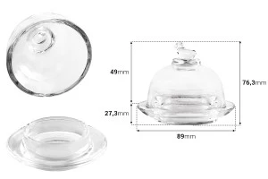 Petit pot en verre pour bonbons et faveurs avec base et couvercle-2