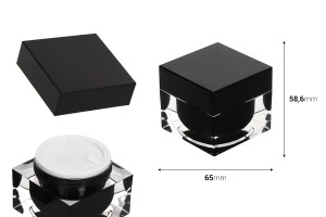 Βάζο πολυτελείας για κρέμα 50 ml, ακρυλικό με πλαστικό παρέμβυσμα στο βάζο και εσωτερικό στο καπάκι-2