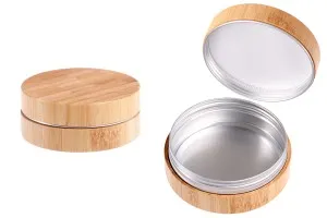 100ml Aluminiumdose mit Bambusbeschichtung und Innendichtung am Deckel – 6 Stück-1