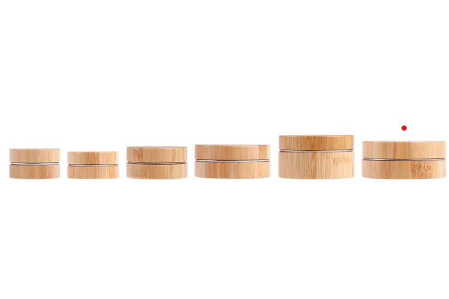 Pot en aluminium de 100 ml avec revêtement en bambou et joint intérieur sur le couvercle - 6 pcs Pot en aluminium de 100 ml avec revêtement en bambou et joint intérieur sur le couvercle - 6 pcs