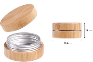 30ml Aluminiumdose mit Bambusbeschichtung und Innendichtung am Deckel – 12 Stück-2