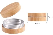 Βαζάκι αλουμινίου 60 ml με επικάλυψη bamboo και εσωτερικό παρέμβυσμα στο καπάκι - 12 τμχ Βαζάκι αλουμινίου 60 ml με επικάλυψη bamboo και εσωτερικό παρέμβυσμα στο καπάκι - 12 τμχ