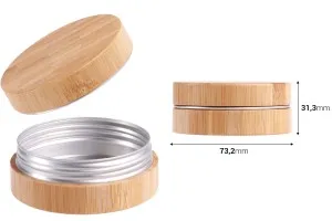 60ml Aluminiumdose mit Bambusbeschichtung und Innendichtung am Deckel – 12 Stück-2