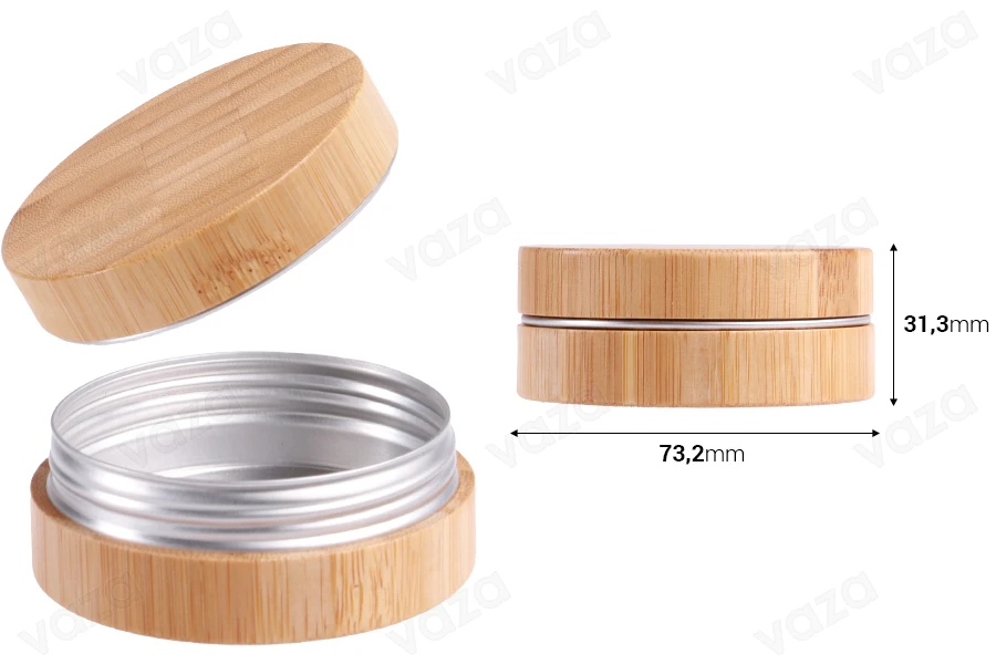 Βαζάκι αλουμινίου 60 ml με επικάλυψη bamboo και εσωτερικό παρέμβυσμα στο καπάκι Βαζάκι αλουμινίου 60 ml με επικάλυψη bamboo και εσωτερικό παρέμβυσμα στο καπάκι-εικόνα_διαστάσεις