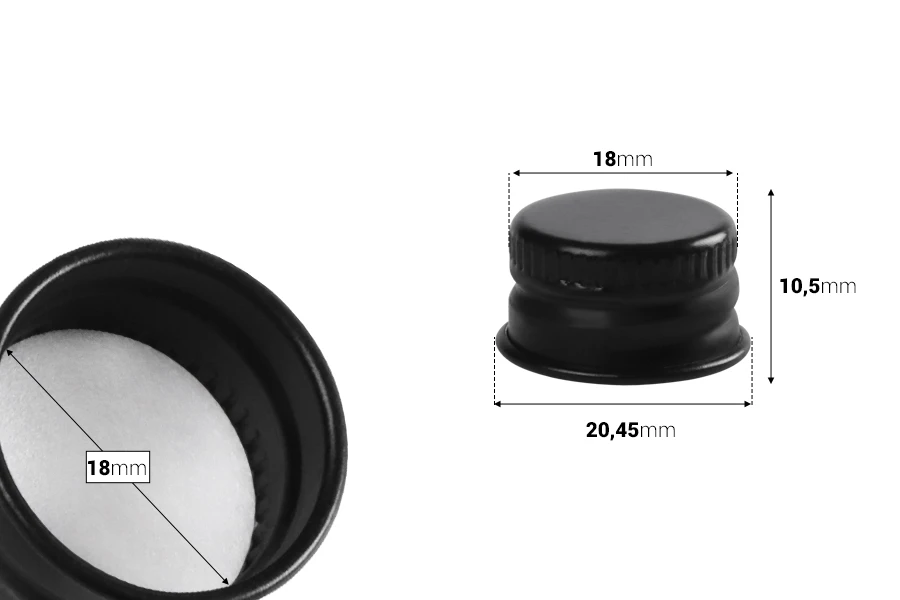 Πώμα προβιδωμένο αλουμινίου 18x10,5 (PP18) με υπόστρωμα (liner) Πώμα προβιδωμένο αλουμινίου 18x10,5 (PP18) με υπόστρωμα (liner)
