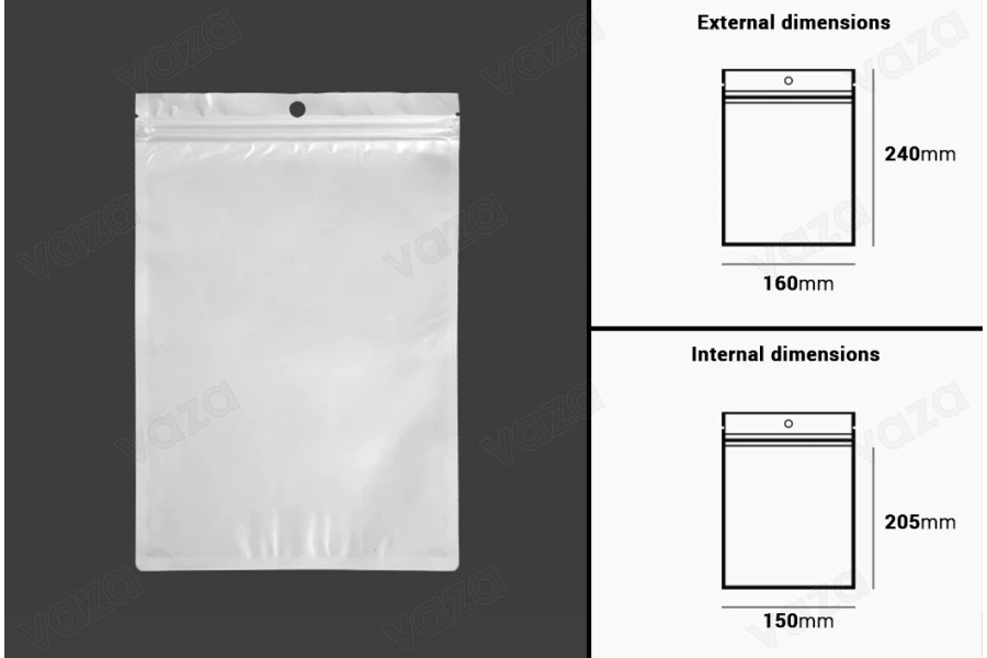 Σακουλάκια πλαστικά με κλείσιμο zip 160x240 mm, λευκή πίσω όψη και διάφανο μπροστά, με τρύπα και δυνατότητα σφράγισης με θερμοκόλληση - 100 τμχ Σακουλάκια πλαστικά με κλείσιμο zip 160x240 mm, λευκή πίσω όψη και διάφανο μπροστά, με τρύπα και δυνατότητα σφράγισης με θερμοκόλληση - 100 τμχ-εικόνα_διαστάσεις