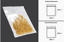 Σακουλάκια πλαστικά με κλείσιμο zip 220x320 mm, λευκή πίσω όψη και διάφανο μπροστά, με τρύπα και δυνατότητα σφράγισης με θερμοκόλληση - 100 τμχ Σακουλάκια πλαστικά με κλείσιμο zip 220x320 mm, λευκή πίσω όψη και διάφανο μπροστά, με τρύπα και δυνατότητα σφράγισης με θερμοκόλληση - 100 τμχ