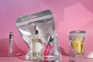 Non-woven zip lock bags with Eurohole, silver back side and transparent front side in size 122x170 mm - 100 pcs-3