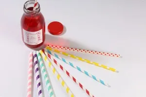 Paper straws, ecological 195x6 mm in various colors - 100 pcs (individual packaging)-3