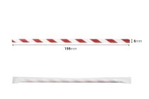 Καλαμάκια χάρτινα, οικολογικά 195x6 mm σε διάφορα χρώματα - 100 τμχ (ατομική συσκευασία)