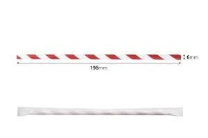 Paper straws, ecological 195x6 mm in various colors - 100 pcs (individual packaging)-2