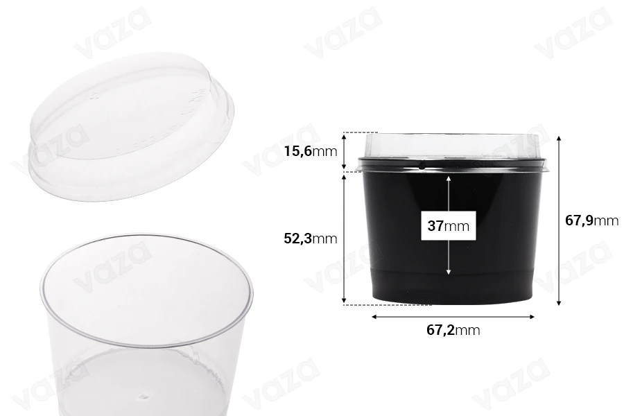 Plastic cup 200 ml in round shape - 50 pcs-image_dimensions