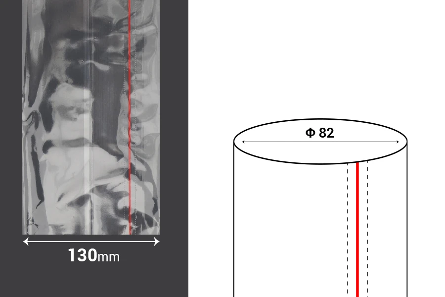 Καψύλιο θερμοσυρρικνούμενο πλάτος 130 mm με εγκοπή - σε τρεχούμενο μέτρο (Φ 82) Καψύλιο θερμοσυρρικνούμενο πλάτος 130 mm με εγκοπή - σε τρεχούμενο μέτρο (Φ 82)