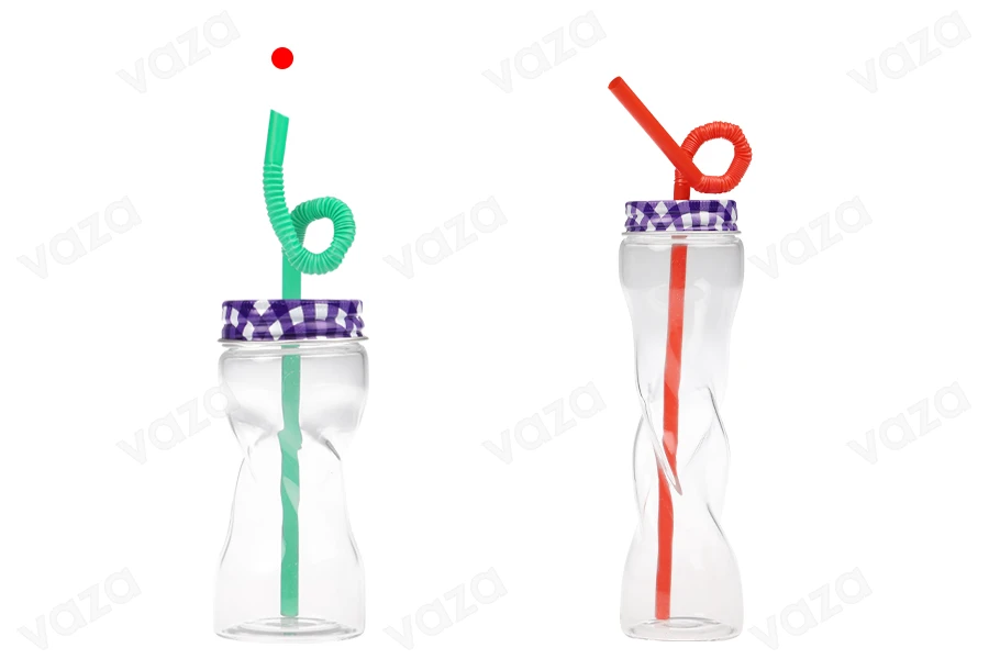 Bottiglietta di vetro da 80 ml con tappo e cannuccia. Bottiglietta di vetro da 80 ml con tappo e cannuccia.-gruppo_immagini