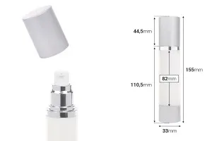 Airless bottle for cream 50 ml with plastic, semi-transparent body, aluminum cap and base in silver color-2