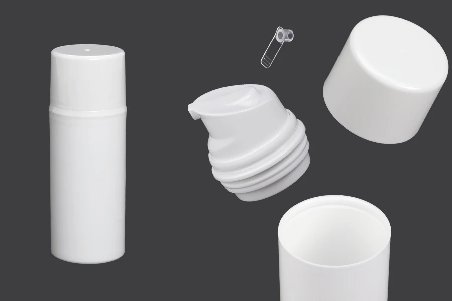 Bottiglia airless in plastica da 80 ml per creme.