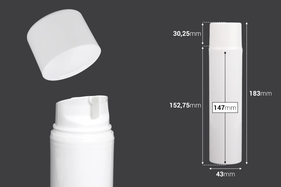 Μπουκάλι Airless σωλήνας στενόμακρο 150 ml για κρέμα Μπουκάλι Airless σωλήνας στενόμακρο 150 ml για κρέμα