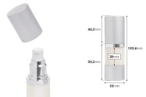 Μπουκάλι airless για κρέμα 15ml με πλαστικό, γαλακτερό σώμα, καπάκι και βάση αλουμινίου σε ασημί χρώμα Μπουκάλι airless για κρέμα 15ml με πλαστικό, γαλακτερό σώμα, καπάκι και βάση αλουμινίου σε ασημί χρώμα
